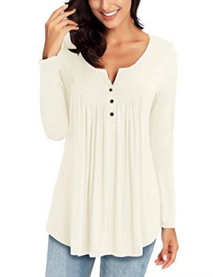 Long Sleeve Henley Tops