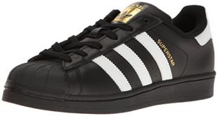 adidas Originals Women's Superstar Sneaker, Core Black/White/Gold Metallic, 5.5