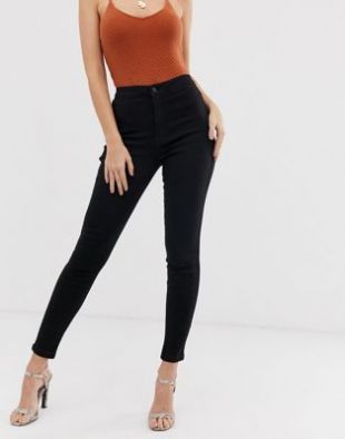 Waisted Super Stretch Pants Black