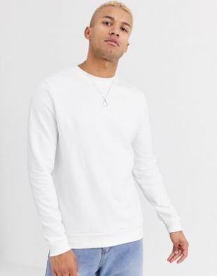 ASOS DESIGN - Sweat-shirt en tissu biologique - Blanc | ASOS