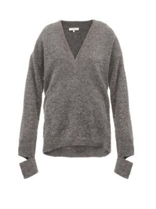 Airy V-Neck Alpaca Blend Sweater
