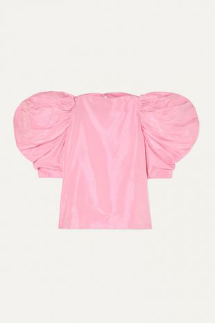 Lolita Ruched silk-taffeta Blouse