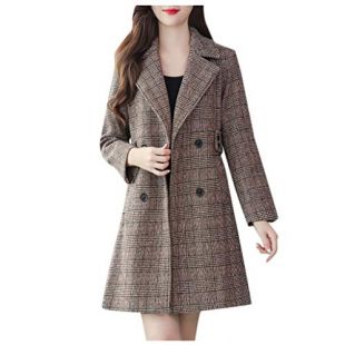Trench Coat Check  Plaid Jacket
