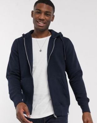 PULL&BEAR - Pull&Bear - Hoodie à fermeture éclair - Bleu marine | ASOS