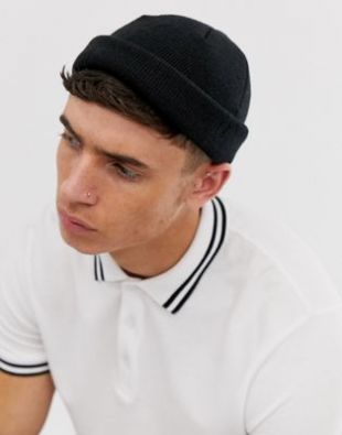 ASOS DESIGN mini fisherman beanie in black | ASOS