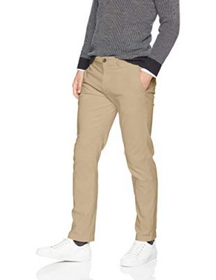 Amazon Essentials Men's Slim-Fit Casual Stretch, Khaki, 32W x 32L