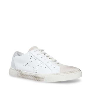Rezza Leather and Suede Star Lace Up Sneakers
