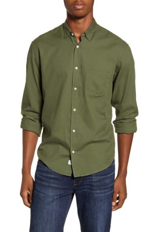 Don Regular Fit Solid Button-Up Sport Shirt