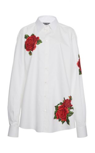 White Embroidered Crepe Blouse