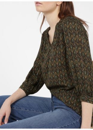 TOP COL V AMPLE IMPRIMÉ  MOUSSE