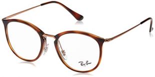 Ray-Ban RX7140 Square Eyeglass Frames, Stripped Havana/Demo Lens, 51 mm