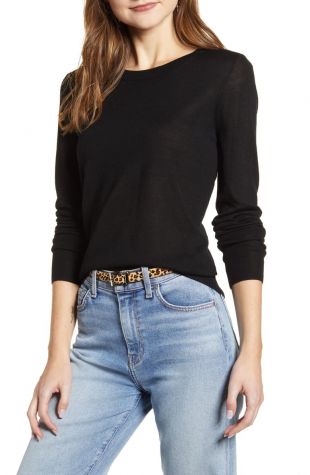 Crewneck Merino Wool Blend Sweater