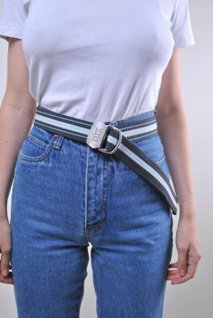 Ceinture minimaliste rayée vintage des années 90