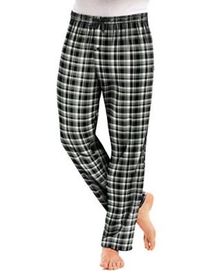 Hanes Men`s Flannel Pants with Comfort Flex Waistband, XL, Black White