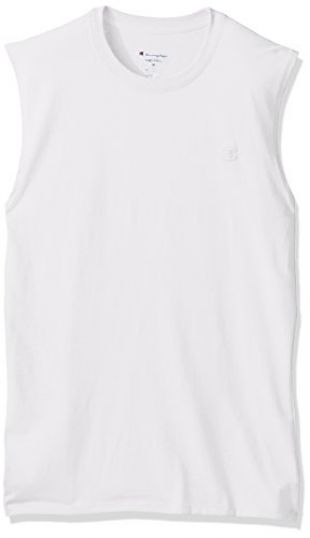 Champion Men's Classic Jersey Muscle T-Shirt, White, Medium