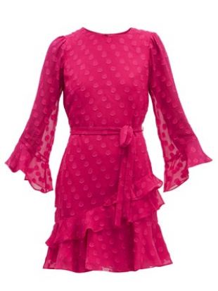 Marissa Ruffled Polka-dot Silk-blend Mini Dress