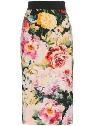 Floral Print Pencil Skirt