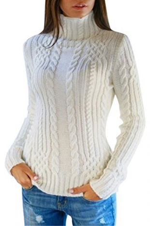 Cable Knit Crewneck Casual Pullover Sweater