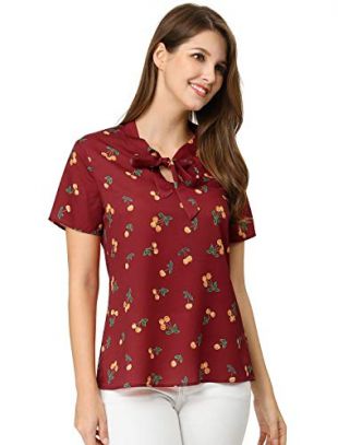 Cherry Printed Red Blouse