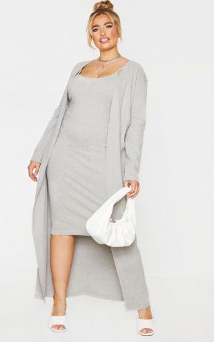 Grey Maxi Cardigan