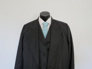 Trois pièces de style victorien Pure Wool Grey Suit
