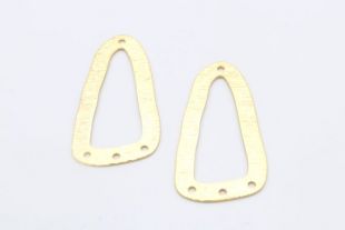 Pendentif à motifs de peigne, S76-G4, 2 pcs, 33x17mm, 0.5mm épais, 16K or plaqué laiton, Nickel libre, parfait pour balancer des boucles d'oreilles faisant