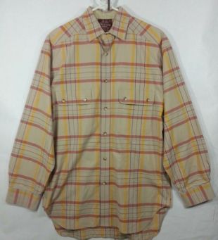 WoolieBully - VTG Willis - Geiger Plaid Cotton Flannel Shirt M-L