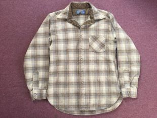 vintage Pendleton Board Shirt Medium Brown Beige Made in the USA