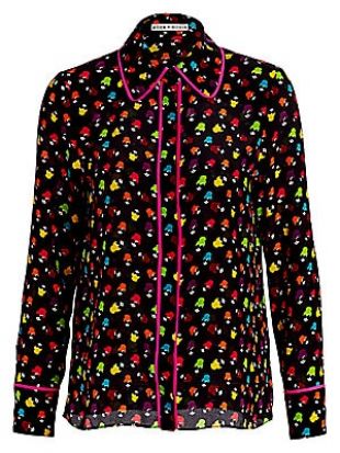 Alfie Multicolor-Print Silk Chiffon Shirt