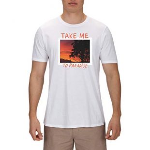 Hurley Herren M Take Me to Paradise Tee T-Shirts, White, M