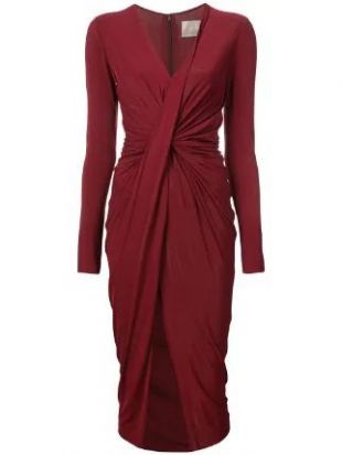 Red Ruched Dress