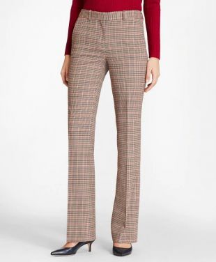 Houndstooth-Checked Stretch-Wool Pants | Brooks Brothers