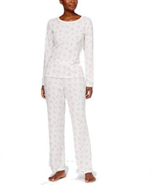 Charter Club Womens Thermal Fleece Pajama Set Color Viney Ard Floral
