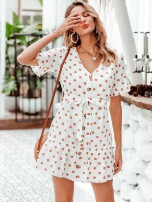 White Print Dress