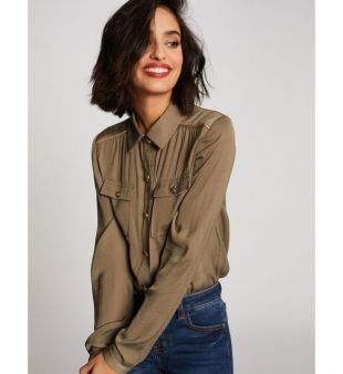 Chemise manches longues liseré poches