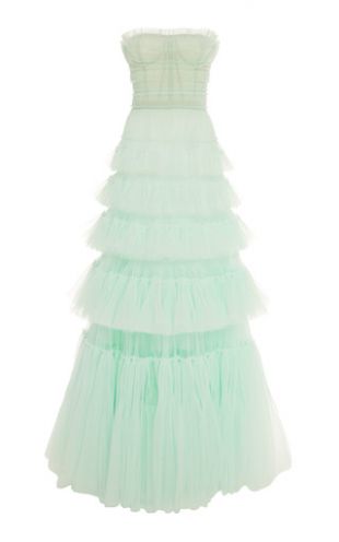 J. Mendel - Strapless Tiered Tulle Gown-AP by J. Mendel