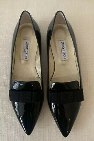 Jimmy Choo Gala Patent Leather Point Toe Flats Size 42 NEW  | eBay