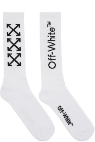 Off-White - Chaussettes blanches et noires Arrows