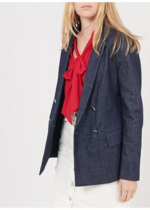 VESTE COL TAILLEUR CROISÉ EN JEAN RINSE
