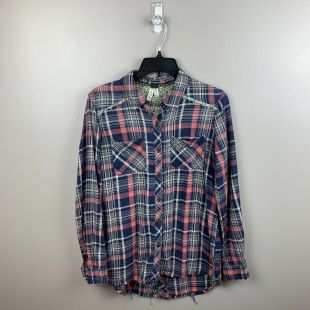 Free People We the free Femmes Bleu/Multi PARK RANGER Plaid Button Up Shirt Sz M | eBay