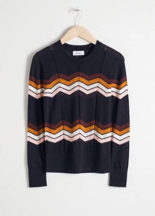 Navy Chevron Sweater