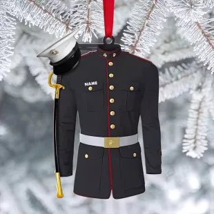 Marine Uniform Personalized Flat Ornament, Marine Military Uniform Christmas Ornament Marine Military Gift Marine Military Ornament Chelsaedocks