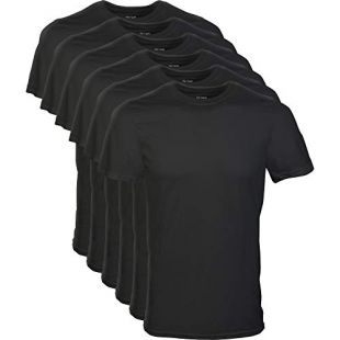 Gildan Men's Crew T-Shirt Multipack, Black (6 Pack), X-Large