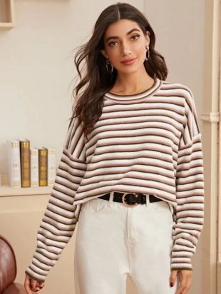 Stripe Cash­mere Sweater