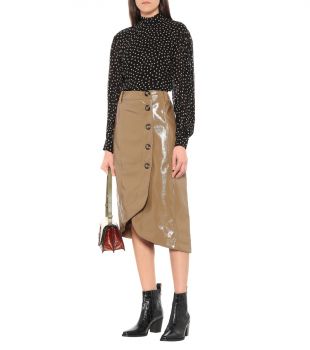 Polka-dot crêpe blouse