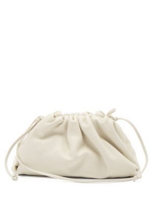 White Leather Clutch  Bag