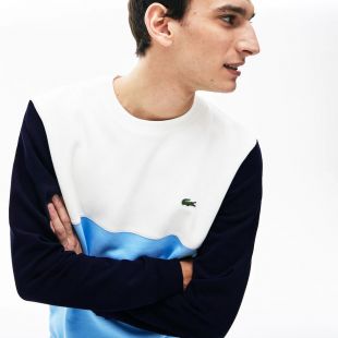Sweatshirt à col rond bi-matière color-block