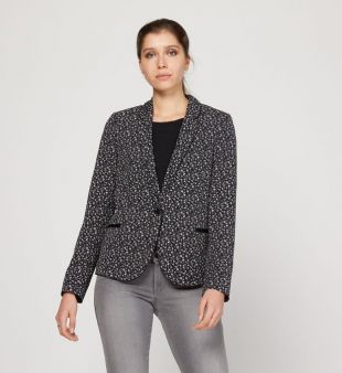 Veste Blazer IKKS Homme Taille 46 - Cintrée En Laine/Elastanne Gris Noir, Occasion Bon État