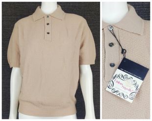 Nouveau Old Stock vintage Shirt / NOS vintage Mens Shirt / 1970s 70s / Chemise Groovy / Chemise Pull / Medium M / Small S / Mod Knit