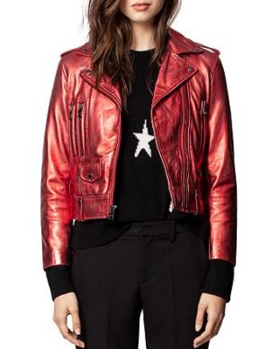 red metallic jacket